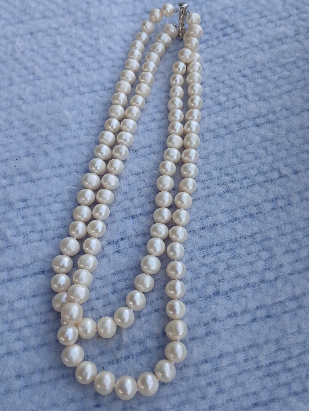 Classic Cream Pearl Double Strand Necklace - Unbranded